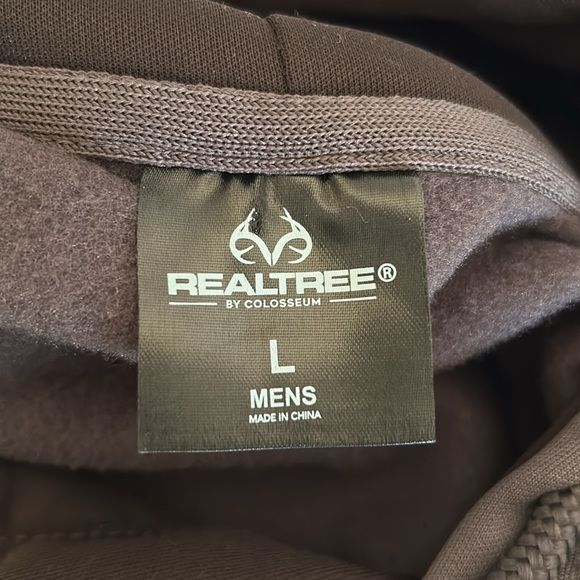 Realtree Men’s Hoodie Gray with Graphic Logo Print Front Pocket Size Large - Picture 8 of 9